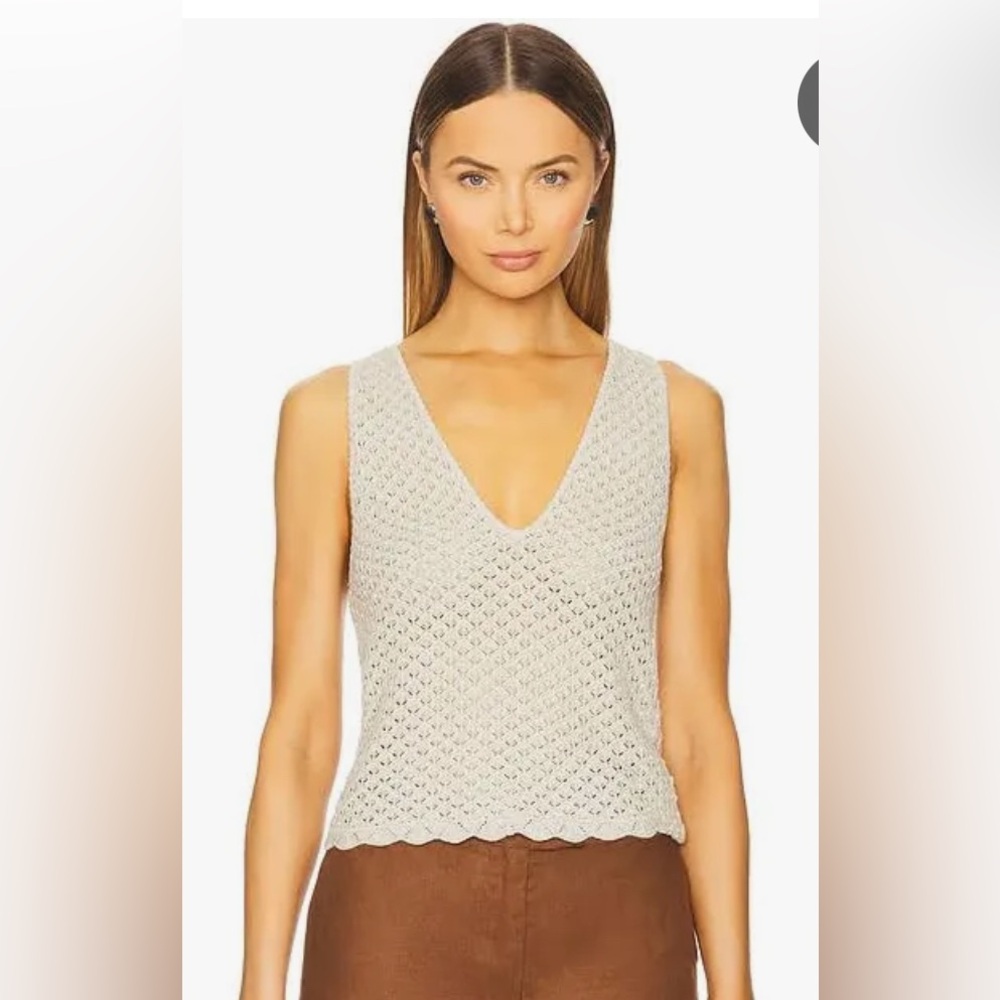 Alice + Olivia Annalise Oatmeal Textured Tank Top
